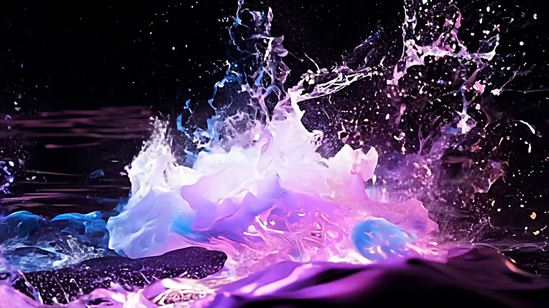 Neon Fluid Splash Effect Background for Logo Animation